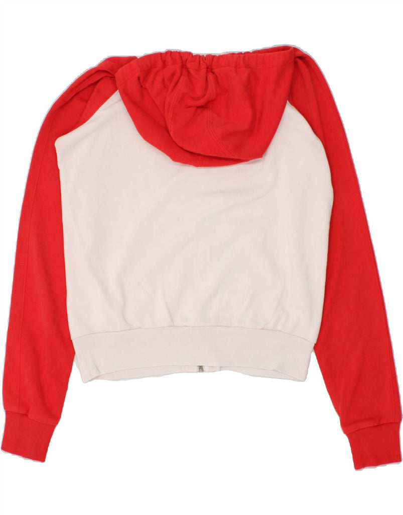 NIKE Womens Graphic Zip Hoodie Sweater UK 14 Medium White Colourblock | Vintage Nike | Thrift | Second-Hand Nike | Used Clothing | Messina Hembry 