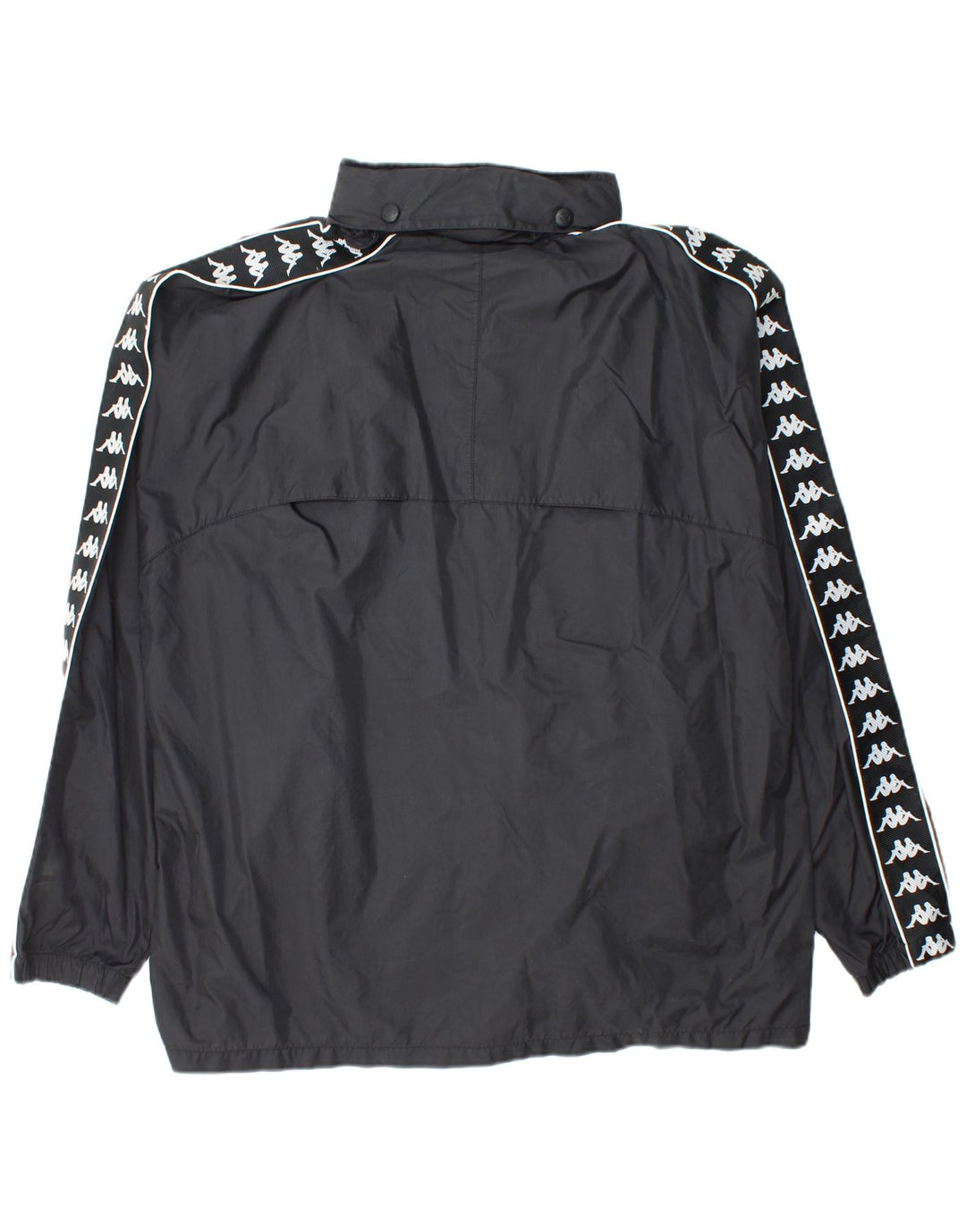 KAPPA Mens Graphic Windbreaker Jacket UK 42 XL Black Nylon