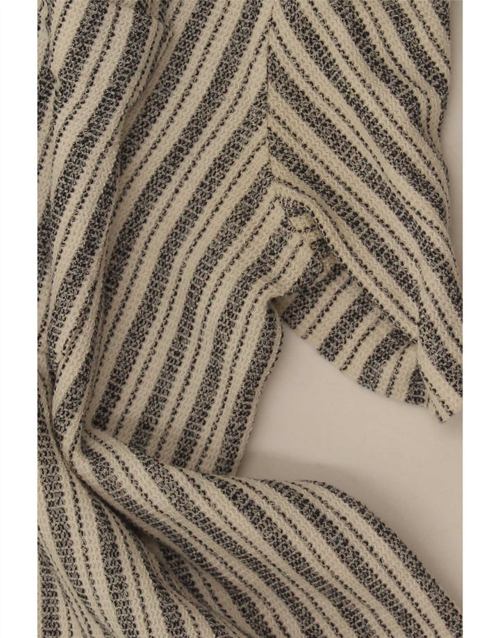 Zara Mens Short Sleeve Relaxed Fit Shirt Large Grey Striped