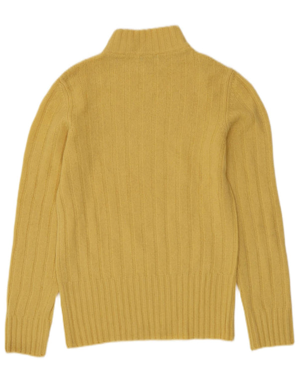 BENETTON Womens Turtle Neck Jumper Sweater UK 10 Small Yellow