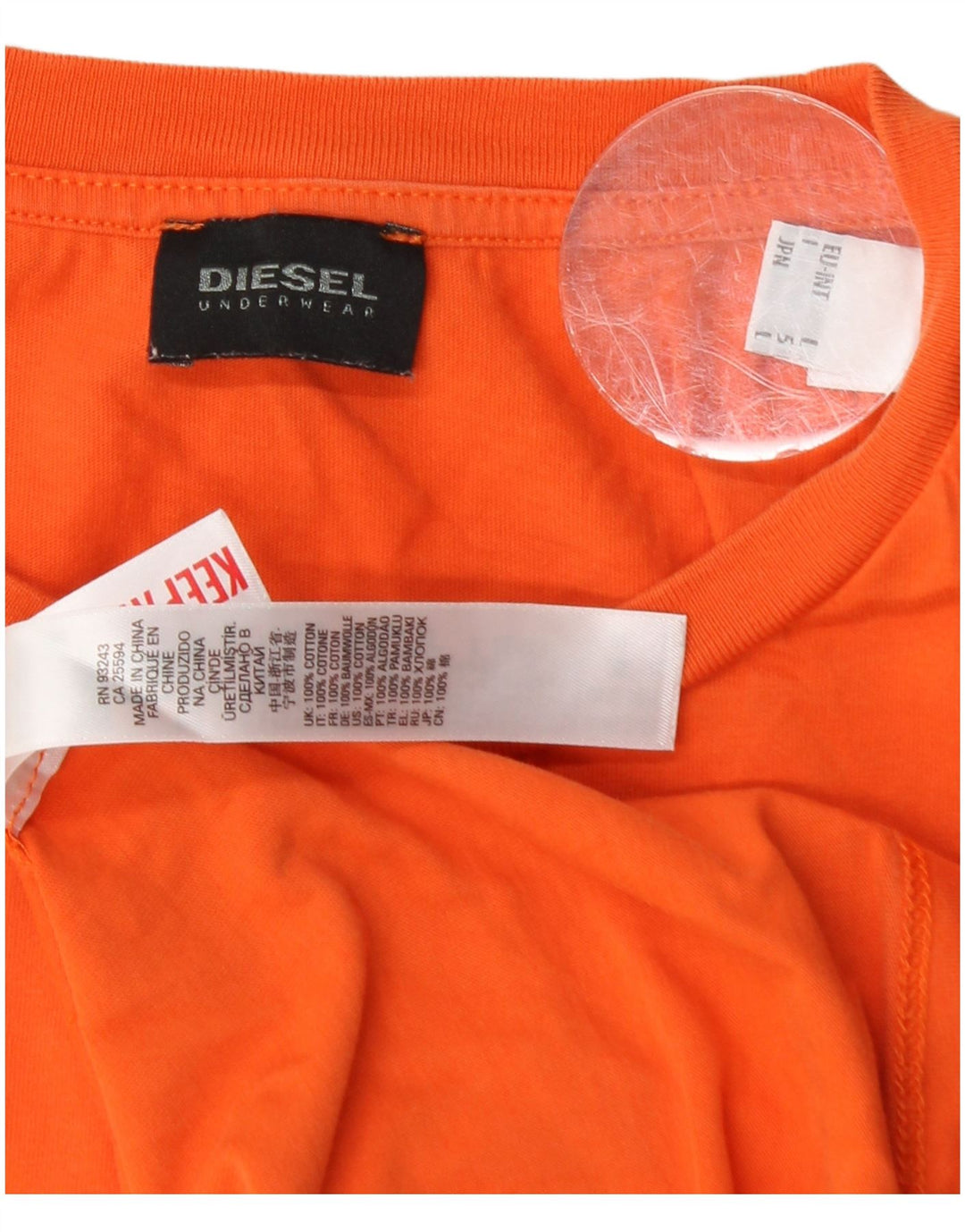 DIESEL Boys T-Shirt Top 15-16 Years Large Orange Cotton