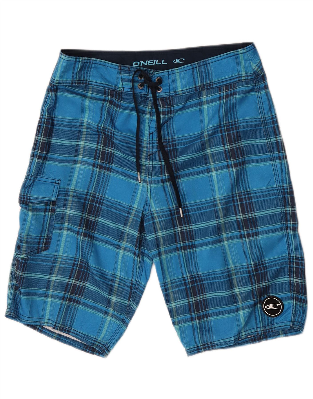 O'Neill Mens Swimming Shorts Small  Blue Check Polyester