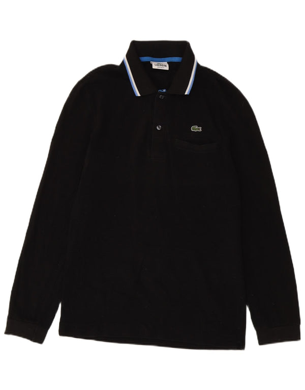 Lacoste Mens Long Sleeve Regular Fit Polo Shirt Size 2 XS Black Striped