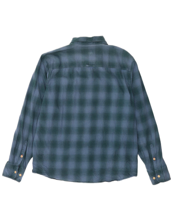 Fat Face Mens Classic Fit Flannel Shirt Large Blue Check Cotton