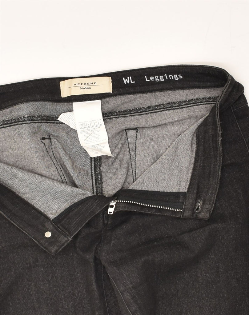 MAX MARA Womens Legging Jegging Jeans UK 12 Medium W33 L28 Black Cotton | Vintage Max Mara | Thrift | Second-Hand Max Mara | Used Clothing | Messina Hembry 