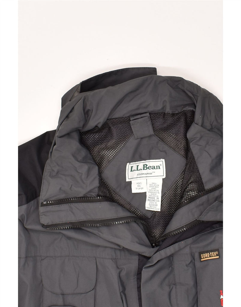 L.L.BEAN Mens Hooded Windbreaker Jacket UK 42 XL Grey Nylon | Vintage L.L.Bean | Thrift | Second-Hand L.L.Bean | Used Clothing | Messina Hembry 