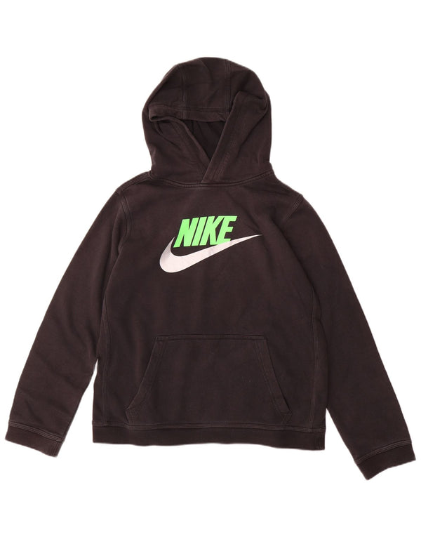 Nike Boys Graphic Hoodie Jumper 13-14 Years XL Black Cotton Sports