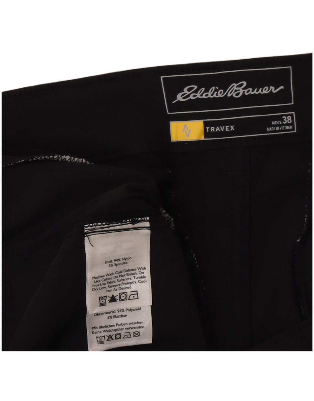 Eddie Bauer Mens Chino Shorts W38 XL  Black Nylon