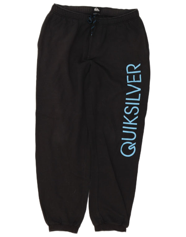 Quiksilver Mens Graphic Tracksuit Trousers Joggers Large Black Cotton