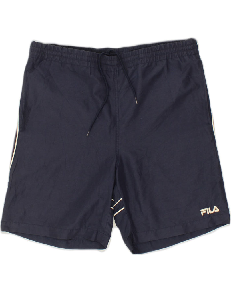 FILA Mens Sport Shorts Medium W36 L7 Navy Blue Polyester | Vintage Fila | Thrift | Second-Hand Fila | Used Clothing | Messina Hembry 