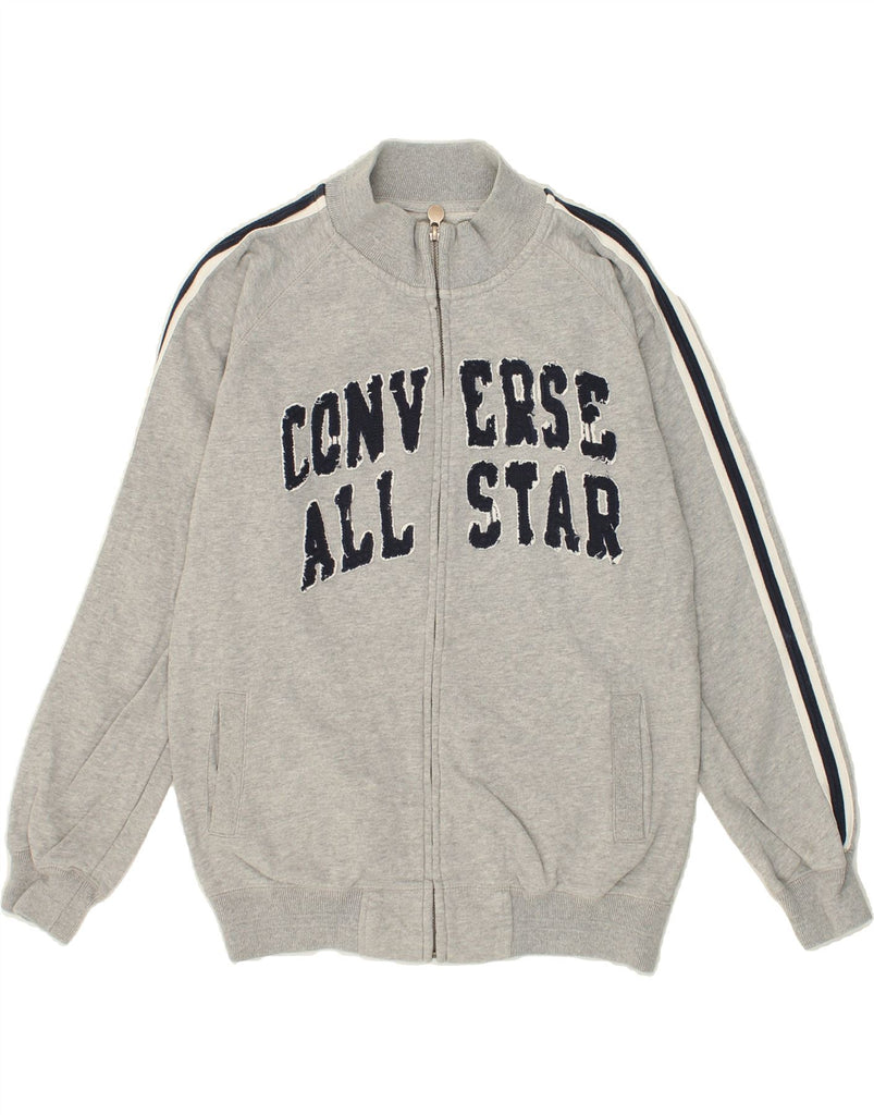 CONVERSE Boys Graphic Tracksuit Top Jacket 13-14 Years Grey Cotton | Vintage Converse | Thrift | Second-Hand Converse | Used Clothing | Messina Hembry 