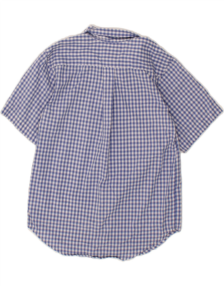 CHAPS Boys Short Sleeve Shirt 10-11 Years Medium  Blue Gingham Cotton Vintage Chaps and Second-Hand Chaps from Messina Hembry 