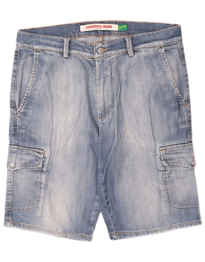 CARRERA Mens Cargo Denim Shorts W34 Large Blue Cotton