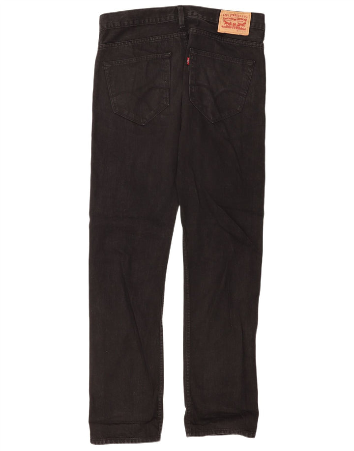 Levi's Mens 504 Straight Jeans W34 L34 Black Cotton