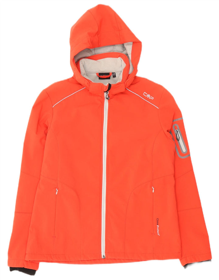 CMP Womens Hooded Windbreaker Jacket EU 42 Large Orange Polyester