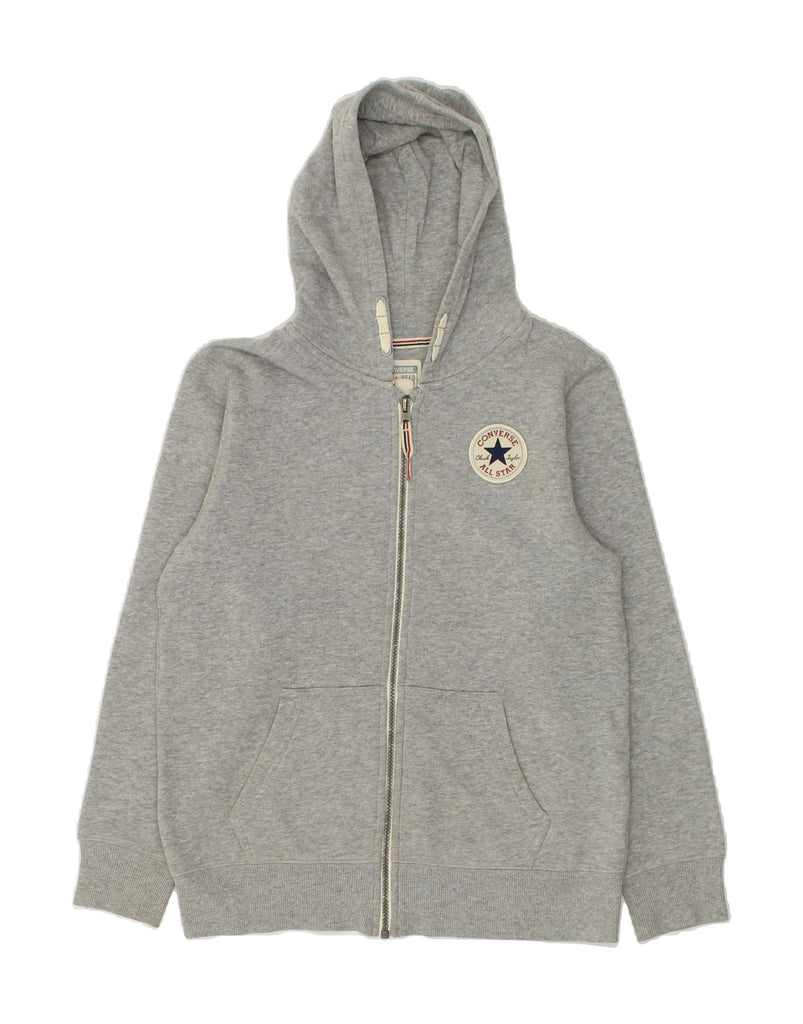 CONVERSE Boys Zip Hoodie Sweater 12-13 Years Large  Grey Cotton | Vintage Converse | Thrift | Second-Hand Converse | Used Clothing | Messina Hembry 