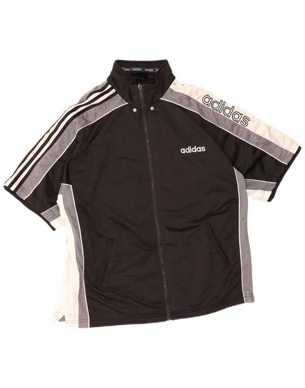 Adidas Mens Graphic Tracksuit Top Jacket UK 44/46 Large Black Colourblock