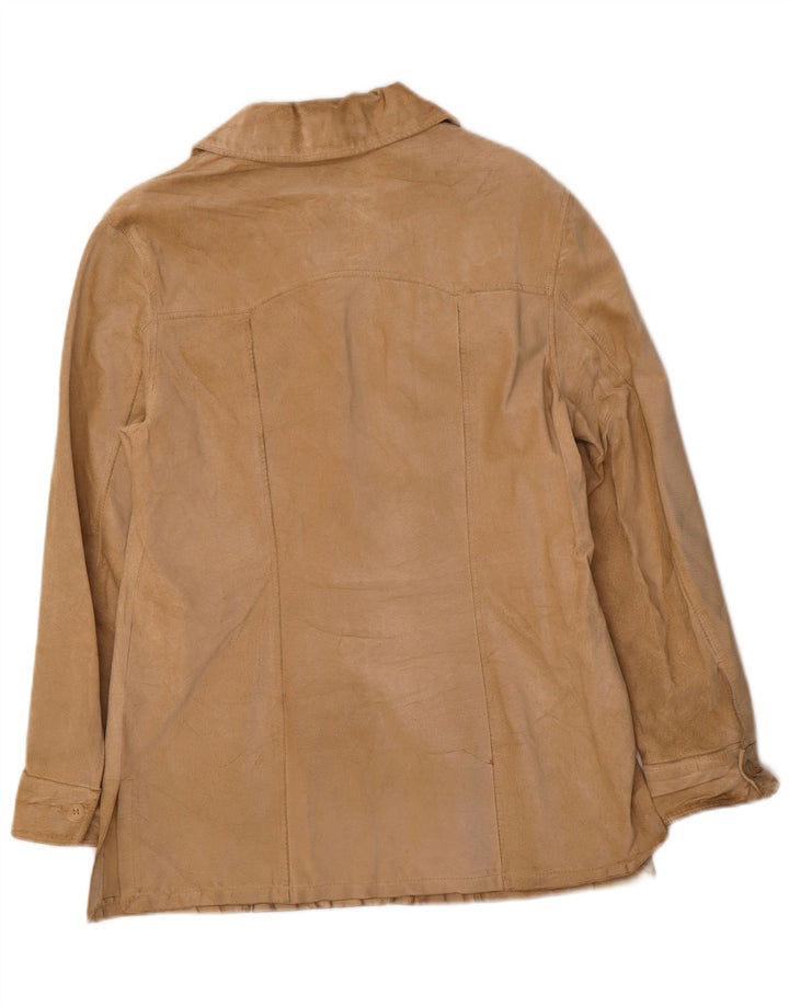 i Blues Womens Suede Jacket UK 16 Large Beige Leather
