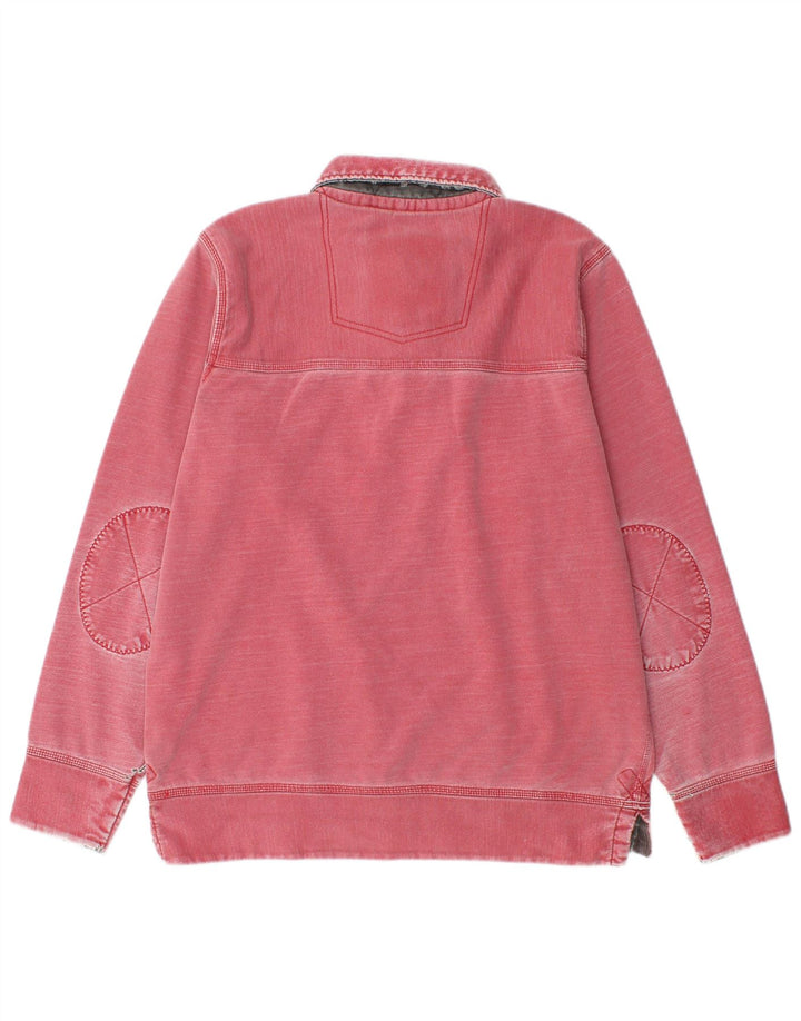 Fat Face Mens Polo Neck Sweatshirt Jumper Medium Red Cotton