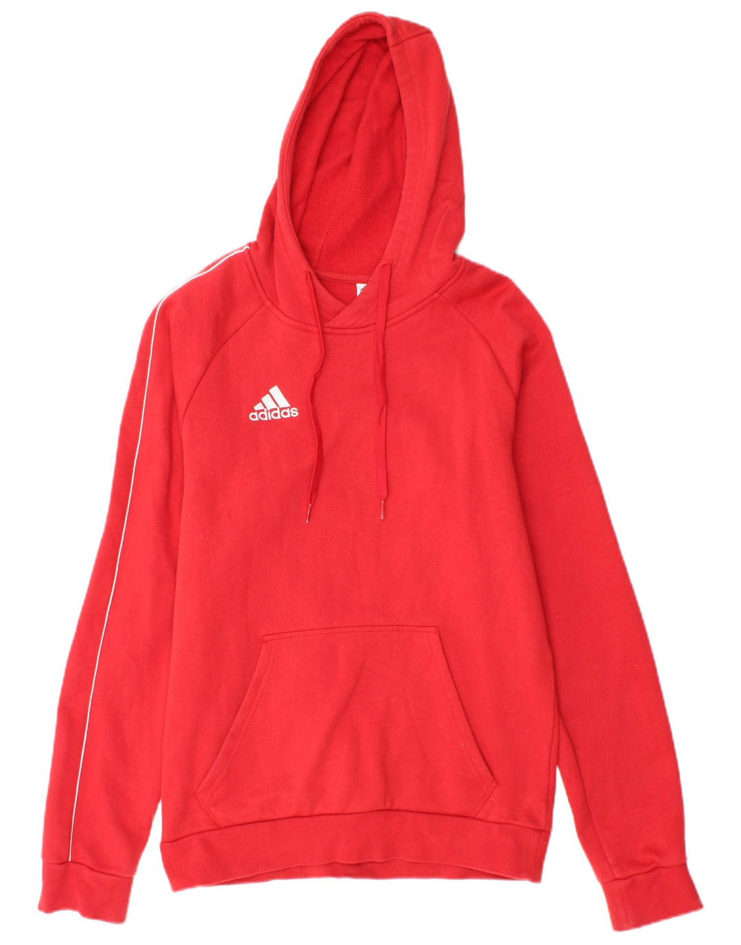 ADIDAS Mens Hoodie Jumper Small Red Cotton