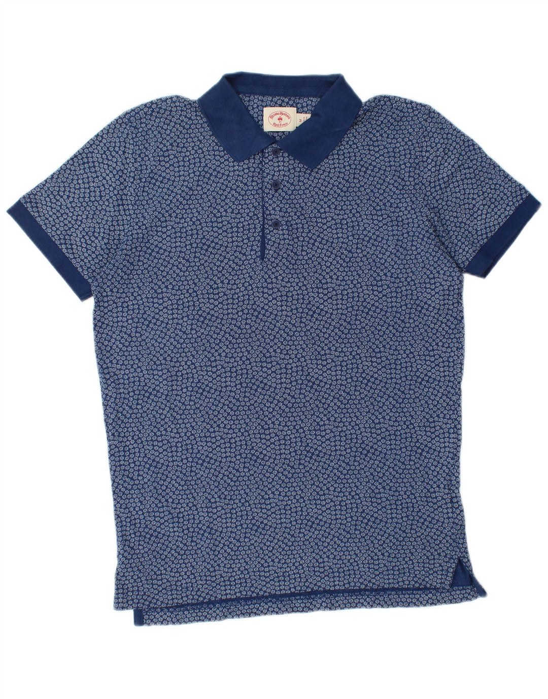 Brooks Brothers Mens Polo Shirt Medium Blue Floral Cotton