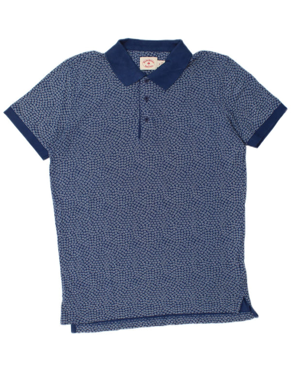 Brooks Brothers Mens Polo Shirt Medium Blue Floral Cotton