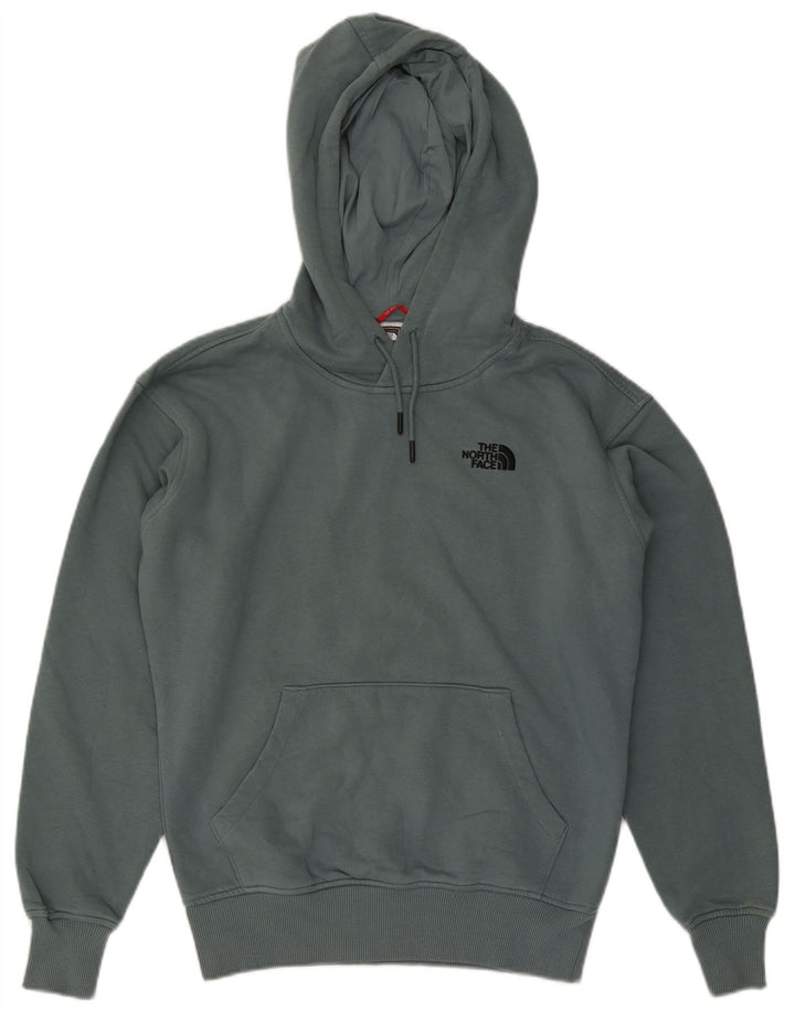 The North Face Mens Hoodie Jumper Medium Blue Cotton