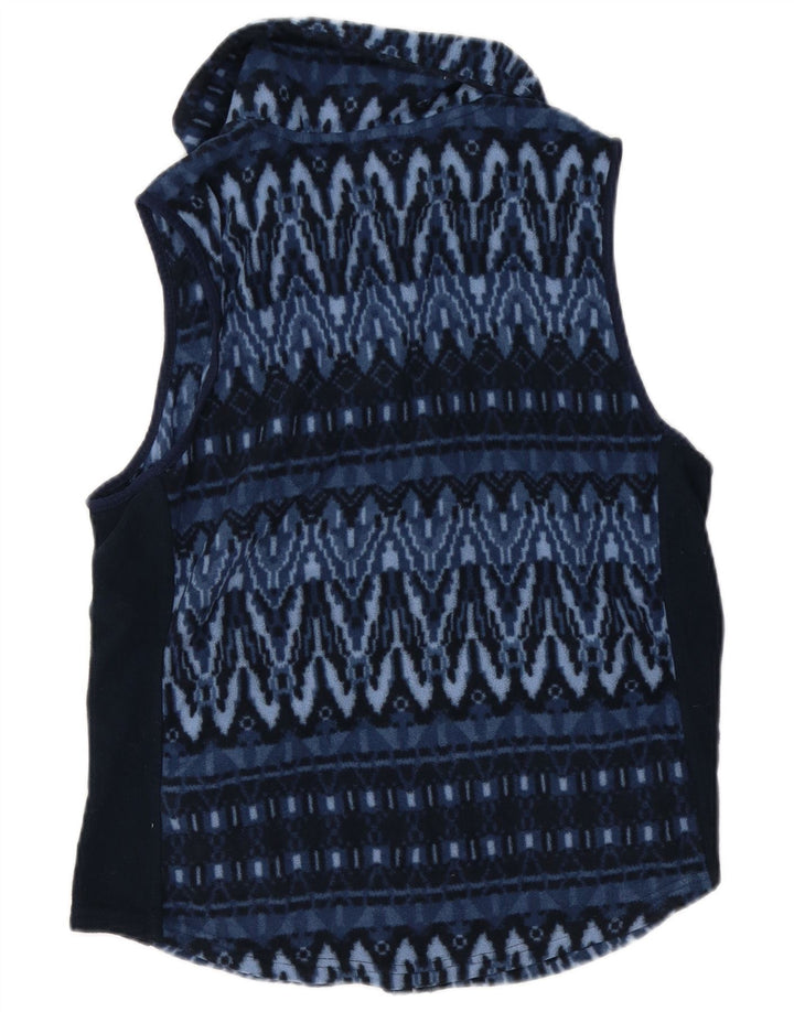 Chaps Womens Fleece Gilet UK 16 Large Navy Blue Geometric Polyester