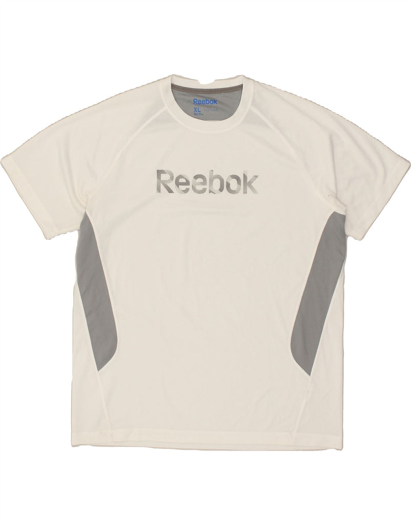 REEBOK Mens Graphic T-Shirt Top XL White | Vintage Reebok | Thrift | Second-Hand Reebok | Used Clothing | Messina Hembry 