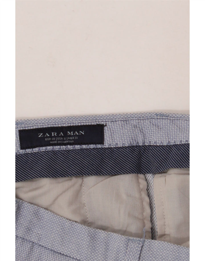 ZARA Mens Slim Chino Trousers EU 40 Medium W31 L30 Blue