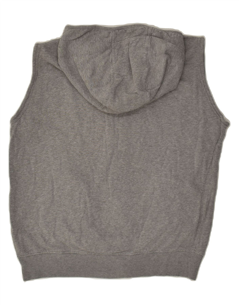 PEPE JEANS Mens Slim Fit Sleeveless Zip Hoodie Sweater Large Grey Cotton | Vintage PEPE Jeans | Thrift | Second-Hand PEPE Jeans | Used Clothing | Messina Hembry 