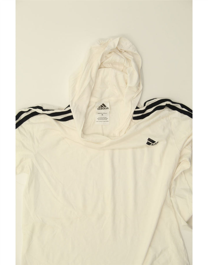 ADIDAS Boys Hooded Top Long Sleeve 11-12 Years Medium White Cotton Vintage Adidas and Second-Hand Adidas from Messina Hembry 