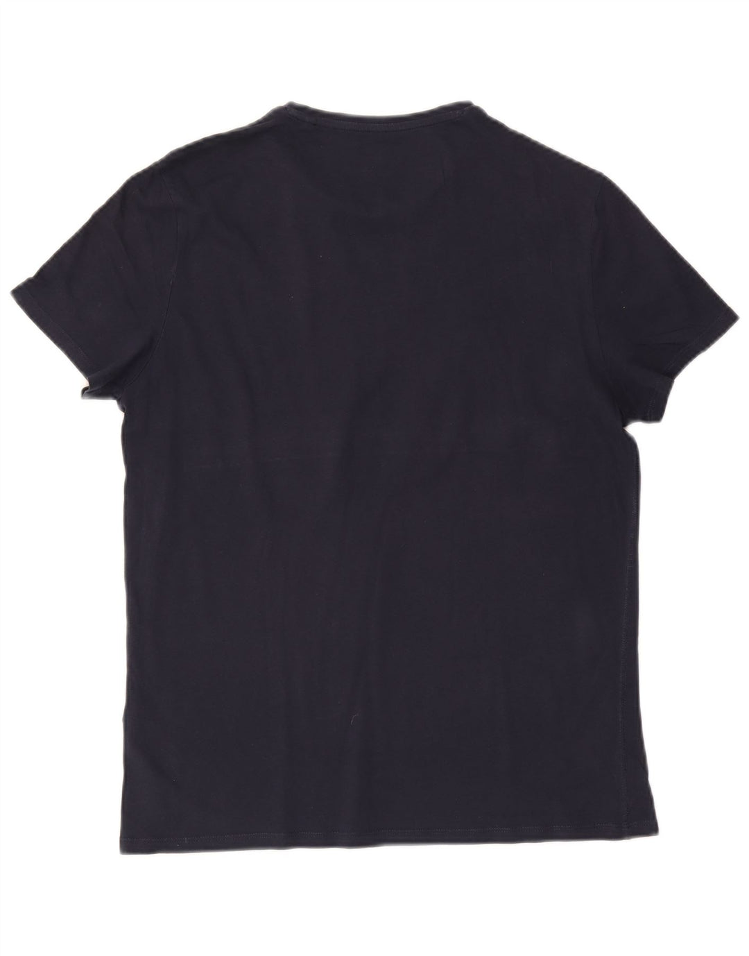 Guess Mens Graphic T-Shirt Top Large Navy Blue Cotton
