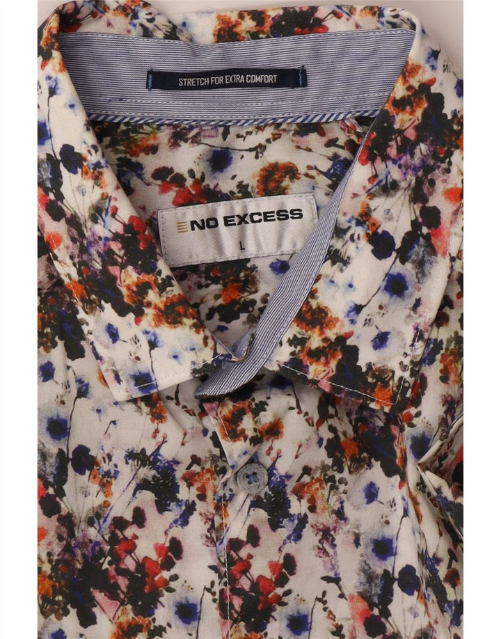 VINTAGE Mens Shirt Large Multicoloured Floral