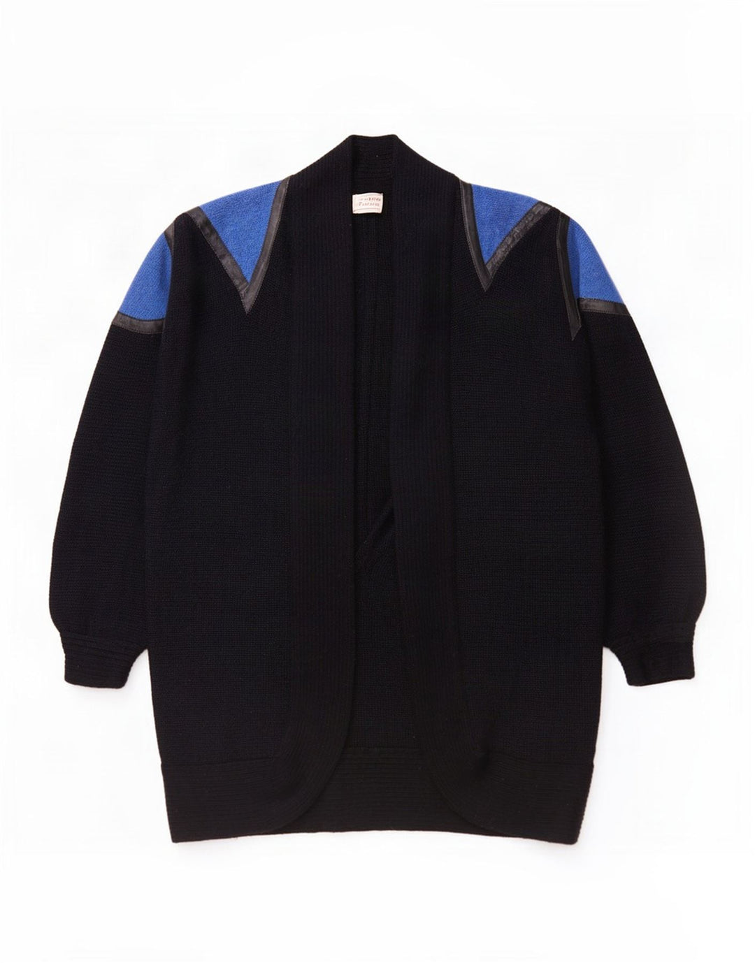 Vintage Womens Oversized Longline Cardigan Sweater UK 14 Medium Black