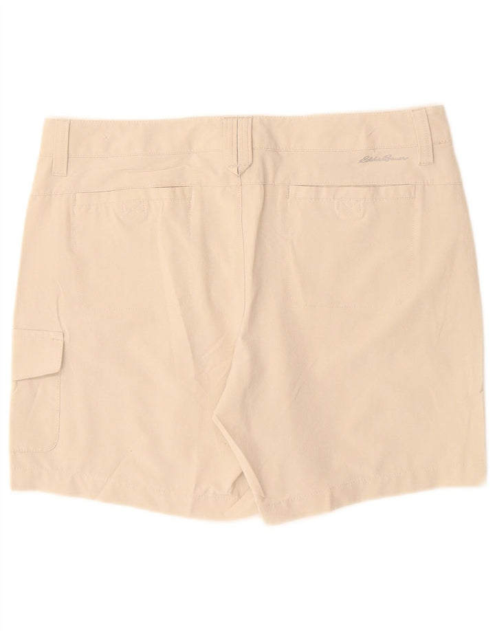 Eddie Bauer Womens Cargo Shorts US 8 Medium W30 Beige Polyester