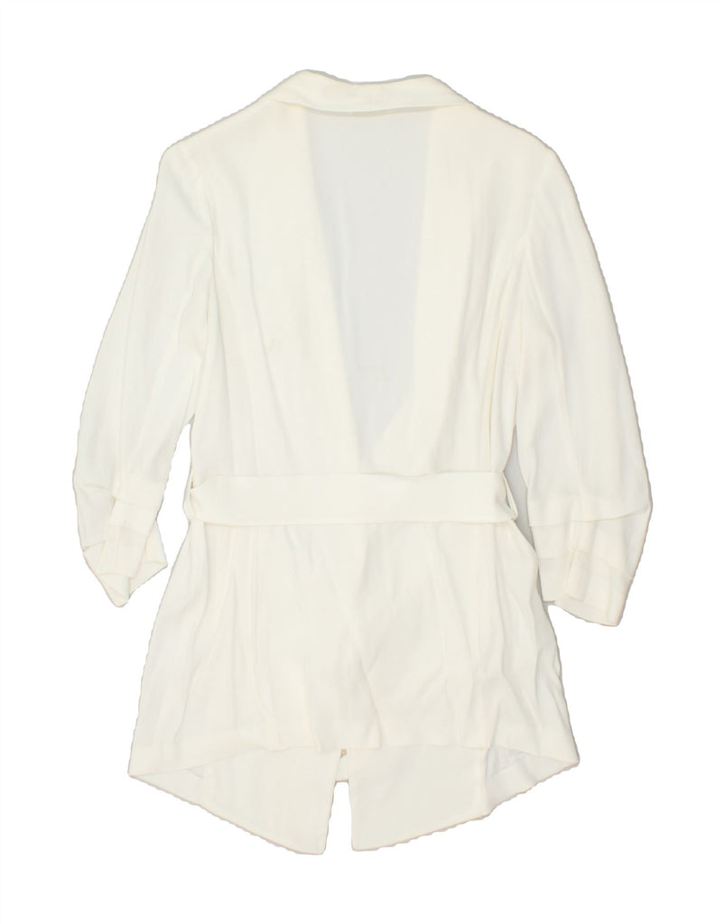 VINTAGE Womens Front Tie Blazer Jacket UK 12 Medium White | Vintage Vintage | Thrift | Second-Hand Vintage | Used Clothing | Messina Hembry 