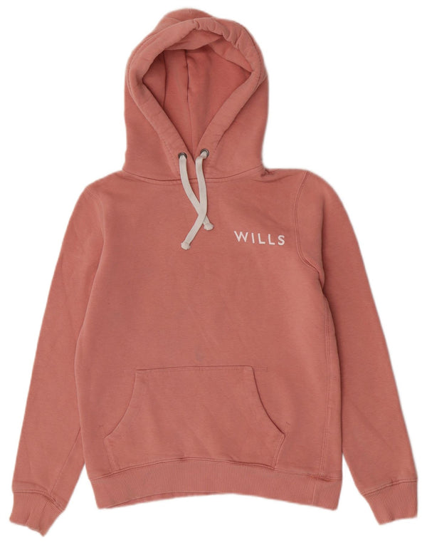 Jack Wills Womens Hoodie Jumper UK 10 Small Pink Cotton