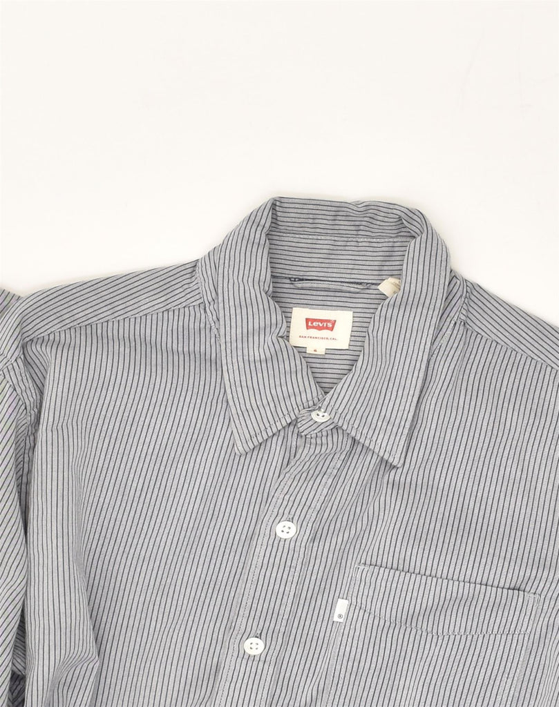 LEVI'S Mens Shirt Small Grey Striped Cotton | Vintage Levi's | Thrift | Second-Hand Levi's | Used Clothing | Messina Hembry 