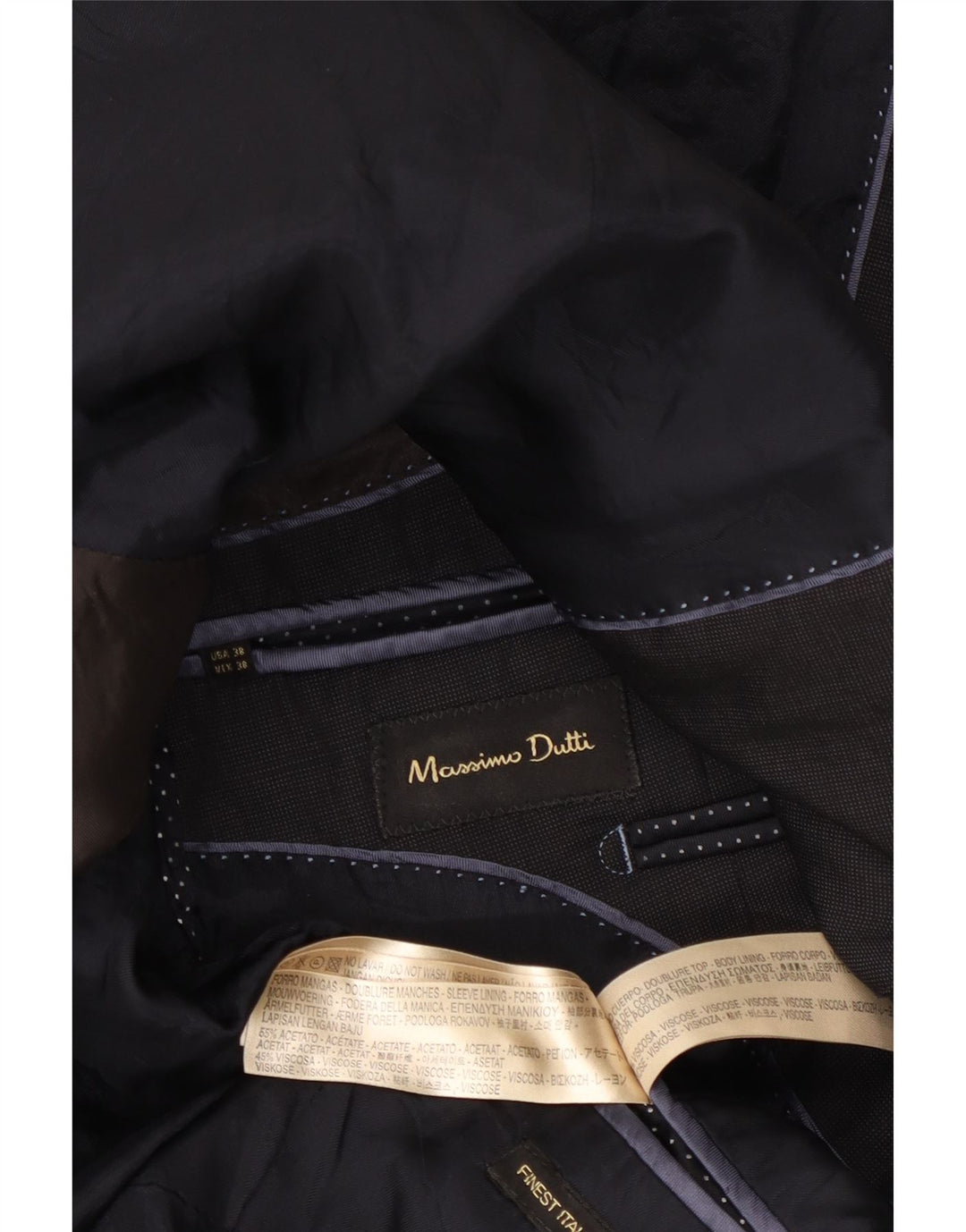 Massimo Dutti Mens 2 Button Blazer Jacket EU 48 Medium Grey Acetate