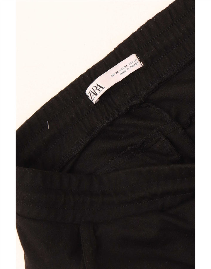 Zara Mens Crop Tracksuit Trousers Joggers Medium Black