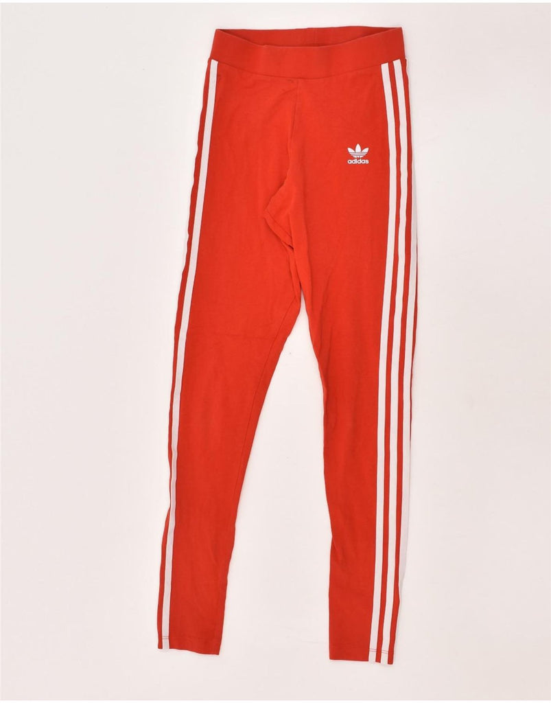 ADIDAS Womens Leggings UK 4 XS  Red Cotton | Vintage Adidas | Thrift | Second-Hand Adidas | Used Clothing | Messina Hembry 