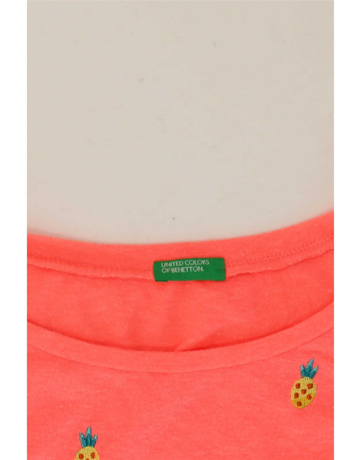 Benetton Womens Graphic T-Shirt Top UK 14 Medium Pink