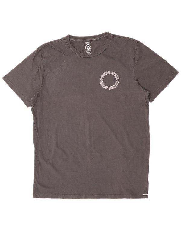 Volcom Mens Modern Fit Graphic T-Shirt Top Large Grey Cotton