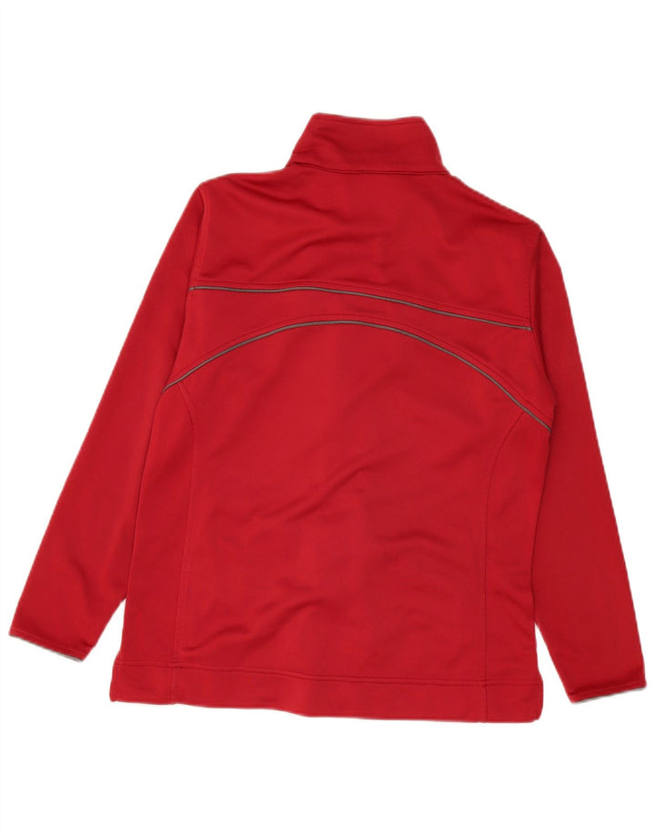 Asics Womens Regular Fit Tracksuit Top Jacket UK 16 Large Red Polyester