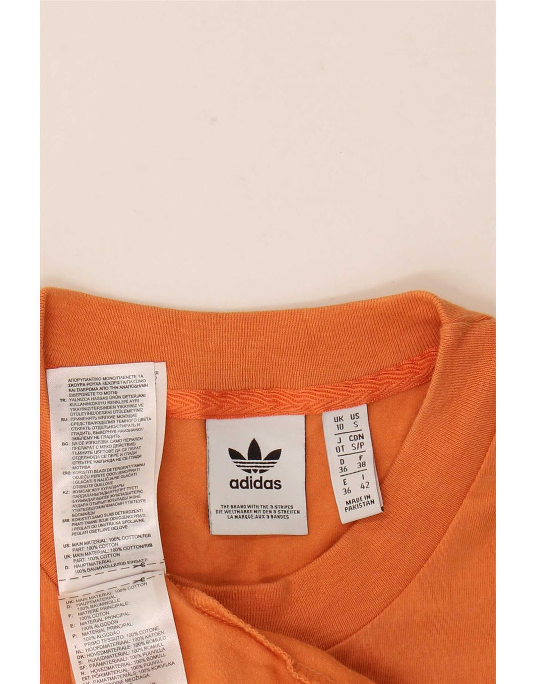Adidas Womens Vest Top UK 10 Small Orange Cotton