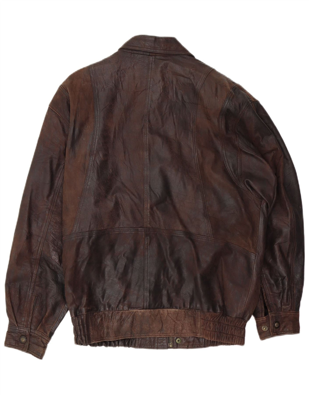 MORENA Mens Leather Jacket IT 48 Medium Brown Leather