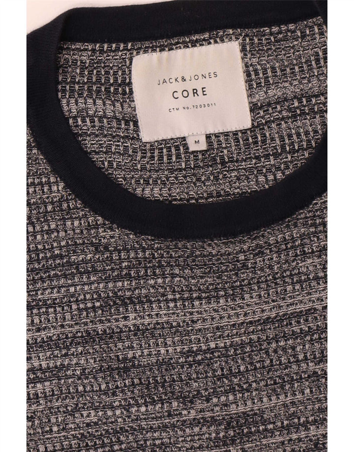 Jack & Jones Mens Crew Neck Jumper Sweater Medium Grey Flecked Cotton