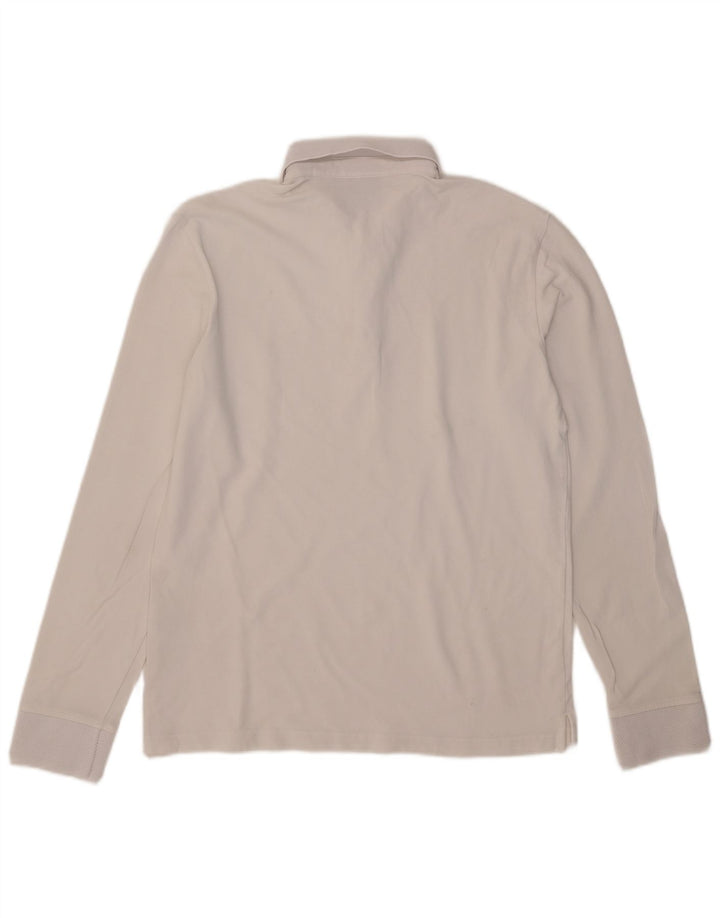 Armani Exchange Mens Long Sleeve Polo Shirt Medium White Cotton