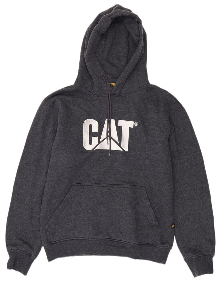 CAT Mens Graphic Hoodie Jumper Medium Grey Cotton
